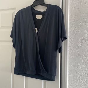 Black drapey blouse